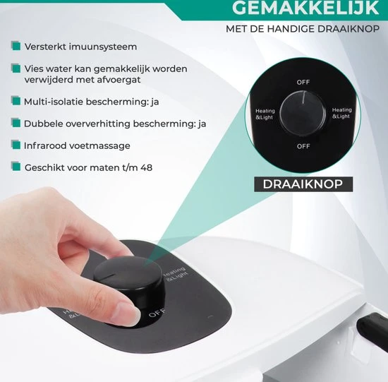 Niceey Massage Voetenbad ? Elektrisch Voetbad ? 10 Massage Rollers ? Infrarood Voetmassage - 12L - Wit - Image 2