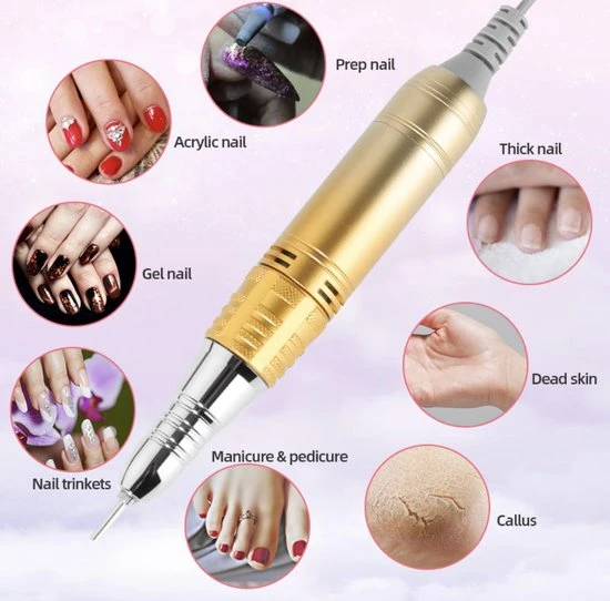 CACCIO? NAILS 2022 Premium Draadloze - Oplaadbare Nagelfrees - Gradient Green - 35000 RPM - Inclusief 4 Bitjes - 2022 Nieuw Model - Draagbaar - Professioneel - Image 3