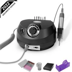 Nince Professionele Nagelfrees Machine Van Hoge Kwaliteit - Hand / Voet Pedaal - Complete Set - Zwart