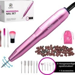 Beeperfect? Elektrische Nagelvijl - Nagelfrees - Manicure En Pedicure Set - 11 Bitjes En 60 Schuurrolletjes - 4 Extra Accessoires