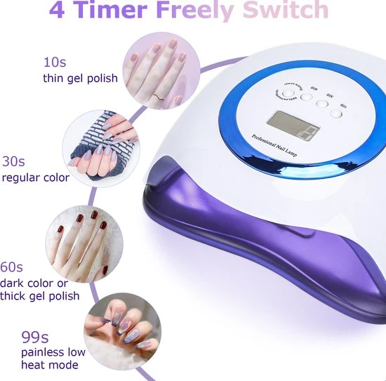 Alizendeh 168W LED UV Nageldroger UV Lamp Gelnagels - LED Lamp Nagels - Gellak Lamp - Nageldroger Met 4 Timer 42 Lichten Witte Met Sensor Nagellak Droger - Image 9