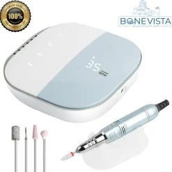 Bone Vista Premium Elektrische Nagelfrees 35000RPM Inclusief 4 Bitjes - Pedicureset Electrisch Voeten/Handen - Nagel/Nail Drill Geschikt Voor Acrylnagels/Gelnagels/Kunstnagels - Met Touchscreen - Blauw
