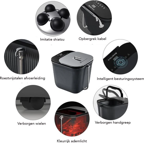 JUCAGO Elektrisch Voetenbad - Automatische Voetmassage - Voetbad Met Massage - Shiatsu - Voetenbadje - 12L - Image 3