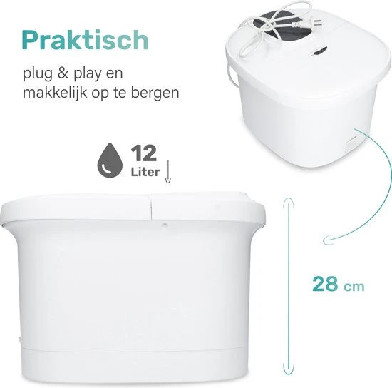 Soft & Silky - Elektrisch Massage Voetenbad - Bubbels - Verwarmd - Infrarood - 12L - Voetmassage - Voetbad - Voetroller - Voetenbad Met Massage - Eeltverwijderaar - Image 10