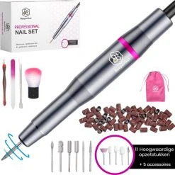 Beeperfect? Elektrische Nagelvijl - Nagelfrees - Manicure En Pedicure Set - 11 Bitjes En 60 Schuurrolletjes - 4 Extra Accessoires