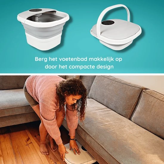 JPS Care? Voetenbad Met Elektrische Massage - Automatische Voetmassage - Instelbare Warmte Tot 47?C - Inklapbaar Met Draaghendel - Image 5