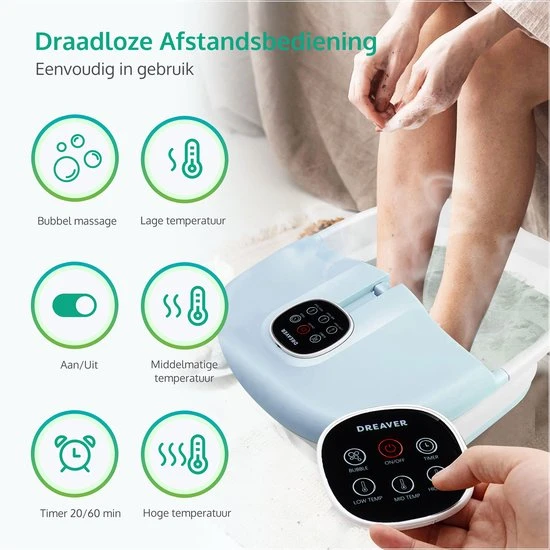 Dreaver MZD-02 Voetenbad - Massage Rollers - Opvouwbaar - 12L - Verwarming Tot 45?C - Black Friday 2022 - Image 5
