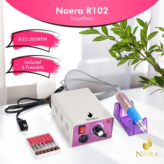 Naera R102 Retro Nagelfrees - Elektrische Nagelvijl - Manicure- En Pedicure Set - Voor Gel/Acryl/Kunst Nagels - Incl. 56 Schuurrolletjes - Image 2
