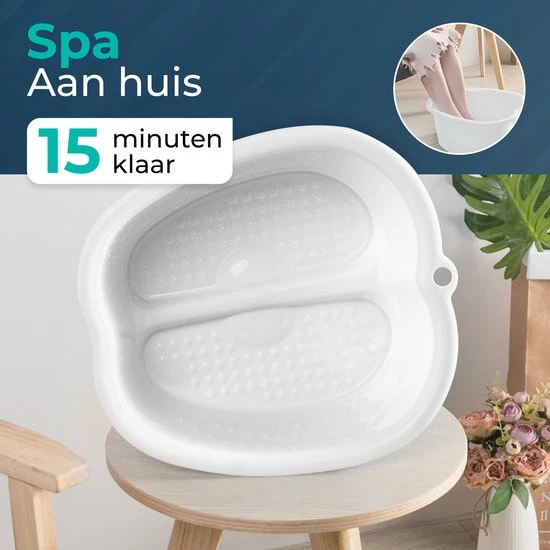 BUDDLEY? Voetenbaden Voor Voetenbad Producten Pedicure Zwembad Voetbad Geschikt Voor Voetenbadzout En Voetenbadproducten Voetbadje Als Teil Kunststof Voetenbad Ontspan Je Voeten Wit - Image 2