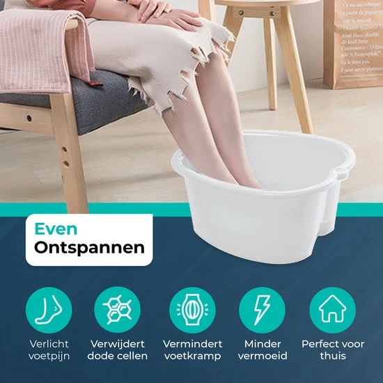 BUDDLEY? Voetenbaden Voor Voetenbad Producten Pedicure Zwembad Voetbad Geschikt Voor Voetenbadzout En Voetenbadproducten Voetbadje Als Teil Kunststof Voetenbad Ontspan Je Voeten Wit - Image 4