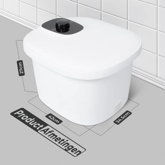Niceey Massage Voetenbad ? Elektrisch Voetbad ? 10 Massage Rollers ? Infrarood Voetmassage - 12L - Wit - Image 9