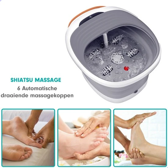 RECURES Voetenbad - Voetmassage Apparaat - Opvouwbaar Bad - Voetbad - Voetenbadje - Voetenbad Met Massage - Black Friday 2022 - Image 4
