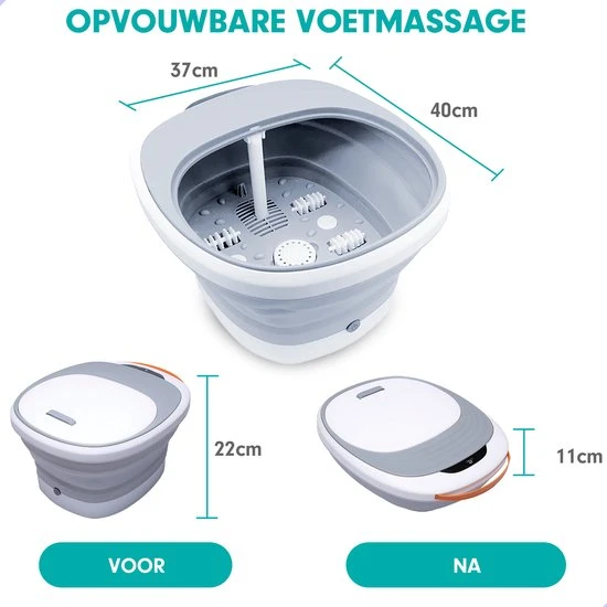 RECURES Voetenbad - Voetmassage Apparaat - Opvouwbaar Bad - Voetbad - Voetenbadje - Voetenbad Met Massage - Black Friday 2022 - Image 10