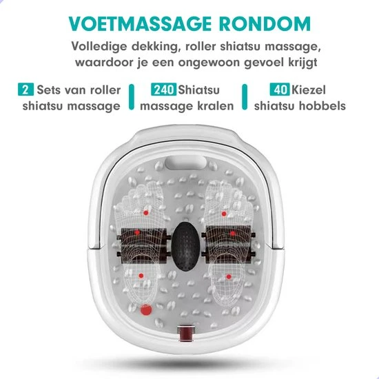 RECURES Voetenbad - Voetmassage Apparaat - Opvouwbaar Bad - Voetbad - Voetenbadje - Voetenbad Met Massage - Black Friday 2022 - Image 12