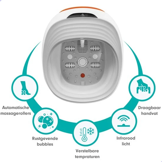 RECURES Voetenbad - Voetmassage Apparaat - Opvouwbaar Bad - Voetbad - Voetenbadje - Voetenbad Met Massage - Black Friday 2022 - Image 15