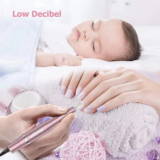 ByPi Elektrische Nagelvijl - Manicure Set - Pedicure Set - Pedicure Apparaat - Gel Nagels - Acryl Nagels - Nagelvijlen - Nagelfrees - Elektrische Vijlen - Roze - Image 6