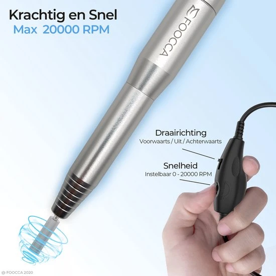 FOOCCA Nagelfrees - 11 Bitjes En 58 Schuurrolletjes - Elektrische Nagelvijl - Eelt Verwijderaar - Manicure Apparaat - Pedicure Set - Extra Lange Kabel 6 FOOCCA Nagelfrees - 11 Bitjes En 58 Schuurrolletjes - Elektrische Nagelvijl - Eelt Verwijderaar - Manicure Apparaat - Pedicure Set - Extra Lange Kabel - Image 4