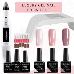 NOIRIEUX? Gellak Starterspakket NUDE - Gellak - Gellak Set- 3 NUDE Top Kleuren Gellak Nagellak - UV Led Lamp - Elektrische Nagelvijl - Manicure Set - Nagellak Set
