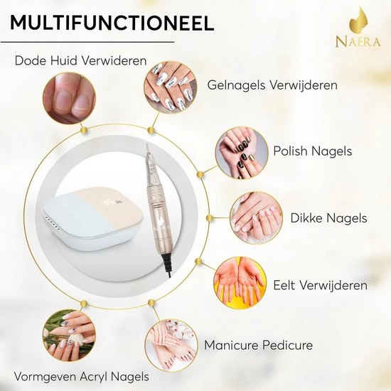 Naera Nagelfrees 35000 RPM - Elektrische Nagelvijl - Manicure En Pedicure - Rose Gold - Image 2