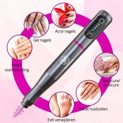 Beeperfect® Draadloze Nagelvijl Pro - Nagelfrees - Manicure En Pedicure Set - Oplaadbare Nagelvijl - 25 Bitjes En 66 Schuurrolletjes -Lanaform Shop 550x550 407