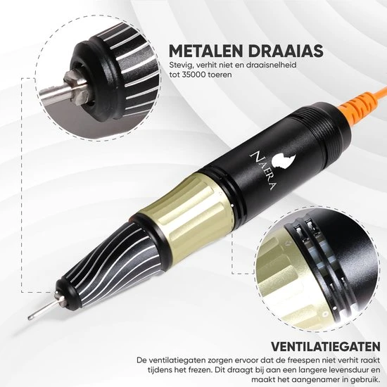 Naera E105 Nagelfrees 35000 RPM - Elektrische Nagelvijl - Manicure En Pedicure - Zwart - Image 2