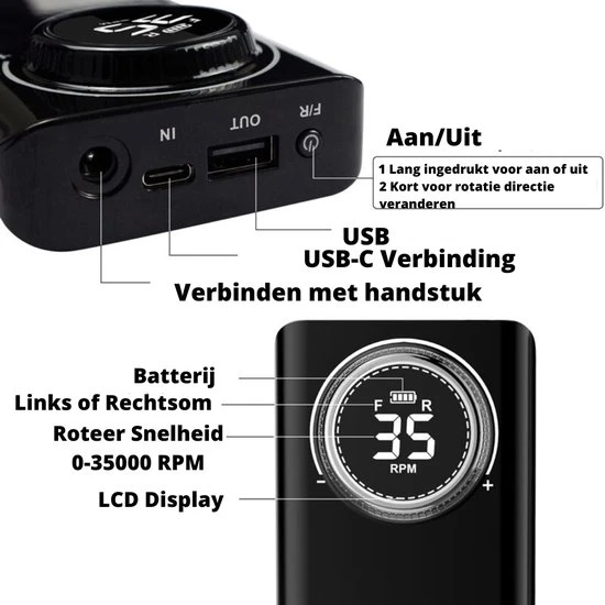 Currero Pedicureset Electrisch - Elektrische Nagelvijl - Pedicureset Professioneel - Nagelfrees - Nagelfrees Elektrische - Voeten - Handen - Image 2