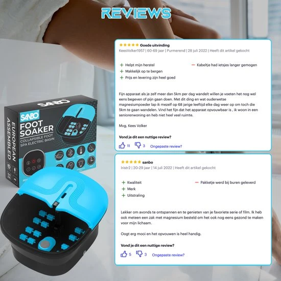 Sanbo Voetenbad F22 PRO Massage Functie Met Eeltverwijderaar - Verwarmt Tot 49°C - Opvouwbaar - 3 Warmtestanden - Voetmassage - Voetbad Met Massage 5 Sanbo Voetenbad F22 PRO Massage Functie Met Eeltverwijderaar - Verwarmt Tot 49°C - Opvouwbaar - 3 Warmtestanden - Voetmassage - Voetbad Met Massage - Image 3