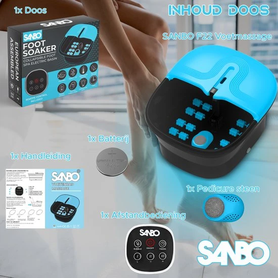 Sanbo Voetenbad F22 PRO Massage Functie Met Eeltverwijderaar - Verwarmt Tot 49°C - Opvouwbaar - 3 Warmtestanden - Voetmassage - Voetbad Met Massage 7 Sanbo Voetenbad F22 PRO Massage Functie Met Eeltverwijderaar - Verwarmt Tot 49°C - Opvouwbaar - 3 Warmtestanden - Voetmassage - Voetbad Met Massage - Image 5