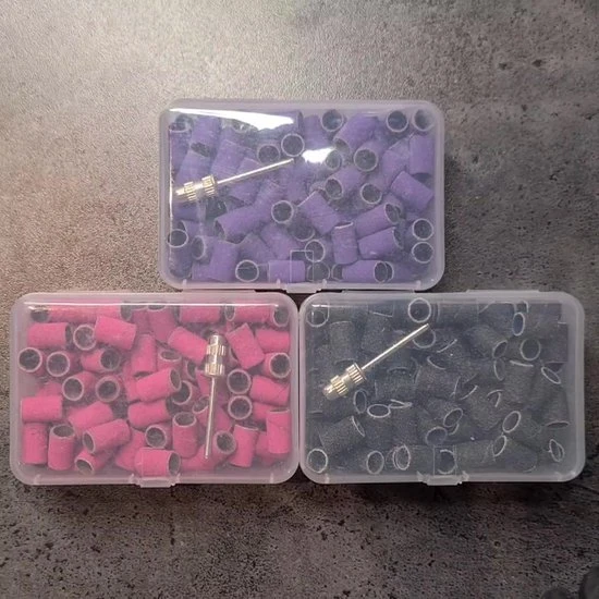 Merkloos Schuurrolletjes Nagelfrees - 100/180/240 Grit - 300 Stuks - Schuurrolletjes - Schuurrollen - Schuurrolletjes 100 - Schuurrolletjes 180 Grit - Schuurrolletjes 240 Grit - Schuurhulzen - Mandrel Bitjes - Sanding Bands Nagels - Sanding Bands Nails - Image 2