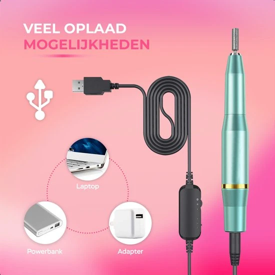 URGOODS Elektrische Nagelvijl - Nagelfrees - Manicure En Pedicure Set - Met Bitjes, Schuurrolletjes En Nagelknipper - Image 3