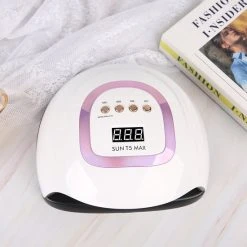 CACCIO® NAILS 2022 Nageldroger - 220W/57 LEDs - Paars/wit Kleur -SUNT5 MAX - Nail Dryer - Nagelstudio - Professioneel Gebruik - Gelnagels - UV Nagellamp - LED Nagellamp - Top Coat Nageldroger - Acrylnagels - Tafellamp - Uv/led Nageldroger - Nagels - Origineel