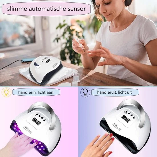 Allure Beauty Allure & Beauty LED Nageldroger | 150 Watt UV LED Lamp | 57 Sterke LED's | Gelnagels | Snel Drogend | Krachtige Nagellamp | Draagbaar | Geschikt Voor Elke Soort Gel Nagellak | Wit - Image 7
