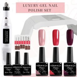 NOIRIEUX® Gellak Starterspakket - Gellak - Gellak Set - 3 Top Kleuren Gellak Nagellak - UV Led Lamp - Elektrische Nagelvijl - Manicure Set - Nagellak Set