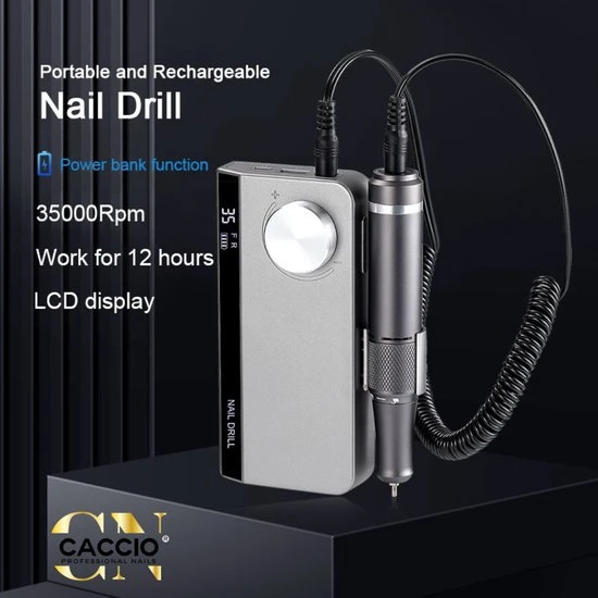 CACCIO? NAILS 2022 Wireless Nagelfrees - 501 Wit Draadloze Nagelfrees - Nagelfrees - Manicure/pedicure Voeten En Handen Acrylnagels-Gelnagels - Nagels - Nail Drill Machine - 35000 RPM - Roze - Inclusief 6 Bitjes - Hoge Kwaliteit - Nagelstudio - Professioneel - Image 3