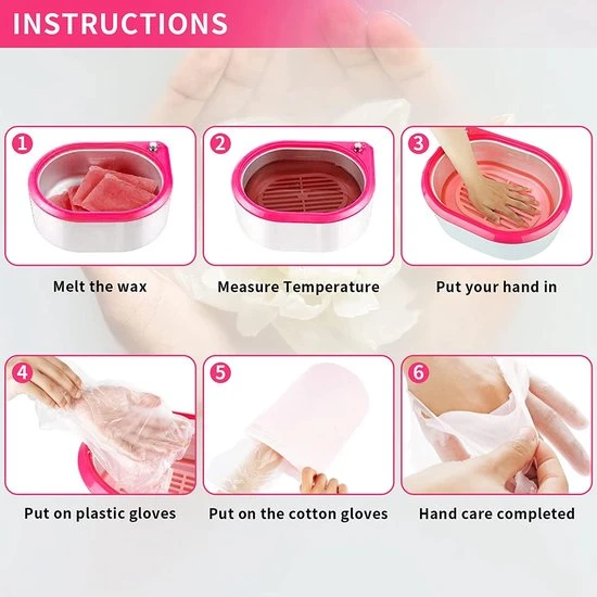AYITOO Paraffinebaden Waxbad 265 W Voor Handen En Voeten Met Accessoires, Elektrisch Waxbad Met Paraffinewas, Paraffine Wasbad Voor Handen En Voeten Apparaat Roze - Image 6