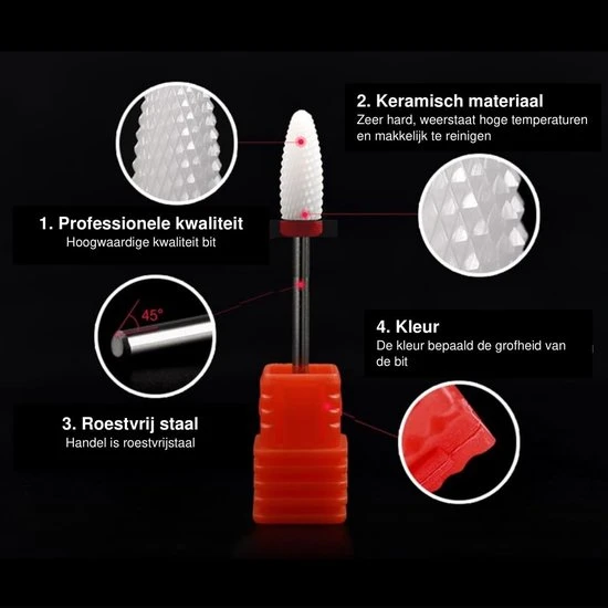 Merkloos Bitjes Nagelfrees - 10 Stuks - Bitjes Set - Bitjes Nagel Frees - Bitjes Nagelfrees Keramisch - Bitjes - Nagelbitjes - Opzetstukken Nagelfrees - Bitjes Nagelvijl - Nagelfrees Bitjes - Keramische Nagelfrees Bitjes - Keramiek Bits - Ceramic Bits - Image 3