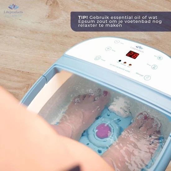 Lifeproducts Elektrisch Massage Voetenbad Met Eeltverwijderaar - Instelbare Warmte Tot 48?C - Bubbelstraal - Reinigend Infrarood Licht - Automatische Voetmassage - Voetbad Met Massage - 9 Liter - Image 6