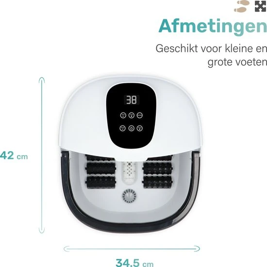 Soft & Silky - Elektrisch Massage Voetenbad - Bubbels - Verwarmd - Infrarood - 12L - Voetmassage - Voetbad - Voetroller - Voetenbad Met Massage - Eeltverwijderaar - Image 8