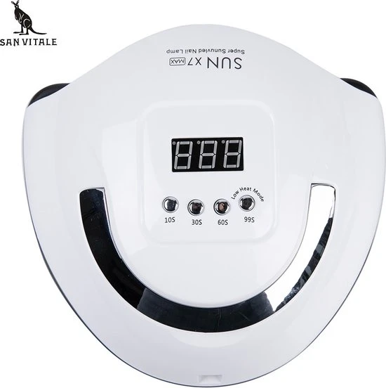 San Vitale? - Professionele UV-LED Nageldroger Lamp - Premium LED Nagellamp - Nagellak Lamp - Nagel LED Lamp - Salon Kwaliteit 150 Watt LED - Sun X7 Max - Nagellak Droger - Gellak Nagels - Smart Sensor - 59 Leds - INCLUSIEF GRATIS Base&Topcoat - Wit - Image 3