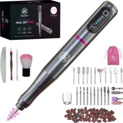 Beeperfect® Draadloze Nagelvijl Pro - Nagelfrees - Manicure En Pedicure Set - Oplaadbare Nagelvijl - 25 Bitjes En 66 Schuurrolletjes