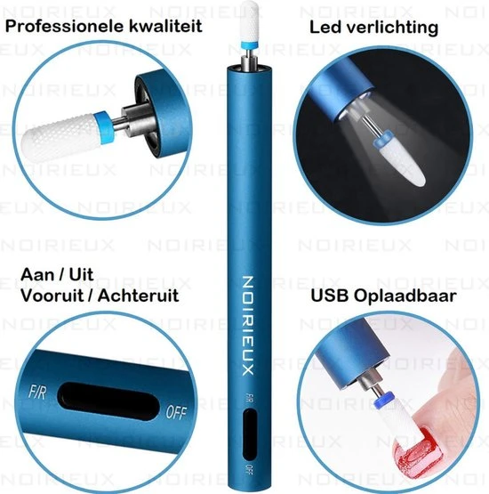 NOIRIEUX® Elektrische Nagelvijl - 12 Nagelfrees Bitjes - Nagelfrees - DRAADLOOS - Nagelvijl - Nagelvijl Electrisch - Manicure / Pedicure 4 NOIRIEUX® Elektrische Nagelvijl - 12 Nagelfrees Bitjes - Nagelfrees - DRAADLOOS - Nagelvijl - Nagelvijl Electrisch - Manicure / Pedicure - Image 2