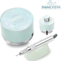 Bone Vista Premium Elektrische Nagelfrees 35000RPM Inclusief 4 Bitjes - Pedicureset Electrisch Voeten/Handen - Nagel/Nail Drill Geschikt Voor Acrylnagels/Gelnagels/Kunstnagels - Met Touchscreen - Grijs