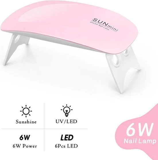 Cheaperito Premium LED Nagellamp I Nagelgellak Droger I Nagel Lamp I Mini Nagellak Droger I Nagellakdroger I USB Nageldroger I UV I 6 Watt I Roze - Image 6
