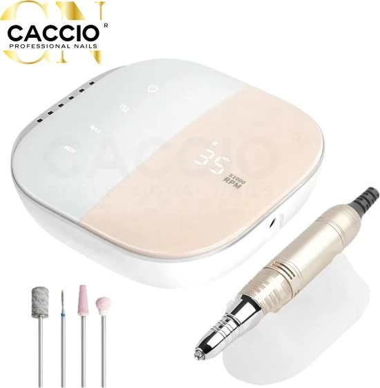 CACCIO? NAILS Victoria Nails Pro 2021 Goud/Roze Premium Electrische Nagelfrees - 35000RPM - Inclusief 4 Bitjes - Manicure /Pedicure Voeten En Handen - Electrische Nagelvijl - Acrylnagels - Gelnagels - Nepnagels - Professioneel