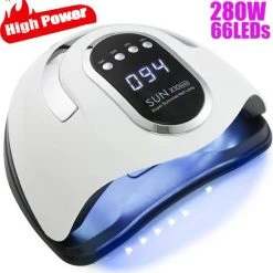 CACCIO? NAILS 2022 Nageldroger - 280W/66 LEDs - Nagellamp - Nieuw Nageldroger - Wit/Zwart - Manicure/Pedicure Handen En Voeten - Gellak - Gelnagels - Acrylnagels - Top Coat - Matte Top Coat - Led Nagellamp - Uv Nagellamp - Nagels - Nagellak Droger - Tafellamp