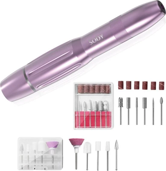 ByPi Elektrische Nagelvijl - Manicure Set - Pedicure Set - Pedicure Apparaat - Gel Nagels - Acryl Nagels - Nagelvijlen - Nagelfrees - Elektrische Vijlen - Roze - Image 3