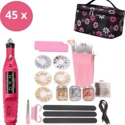 BeautyFit Elektrische Nagelvijl 45 Delig - Nagelfrees Complete Set- Nagel Set + Decoratie - Inclusies Schuurrolletjes - Nagelfrees Bitjes - Nagel Steentjes - Nagel Penselen - Black Friday 2022 Deals - Schoencadeautjes - Sinterklaas Cadeautjes - Kerstcadeau