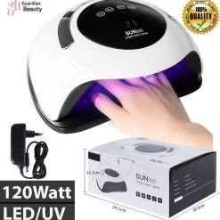 Merkloos Professionele Nagellamp LED-UV 120 Watt | Ingebouwde Timer-Gellak-Gelnagels-Salon-Nageldroger-Krachtig-Manicure | Gel Nagel Droger - 120W De Sterkste Nagellamp Op De Markt Geschikt Voor Elke Nagel, Sneller Droger Voor Gel Polish Nails