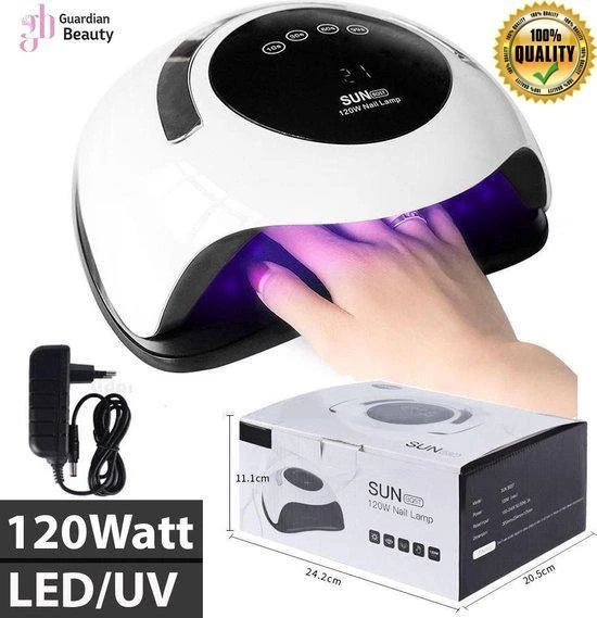 Merkloos Professionele Nagellamp LED-UV 120 Watt | Ingebouwde Timer-Gellak-Gelnagels-Salon-Nageldroger-Krachtig-Manicure | Gel Nagel Droger - 120W De Sterkste Nagellamp Op De Markt Geschikt Voor Elke Nagel, Sneller Droger Voor Gel Polish Nails