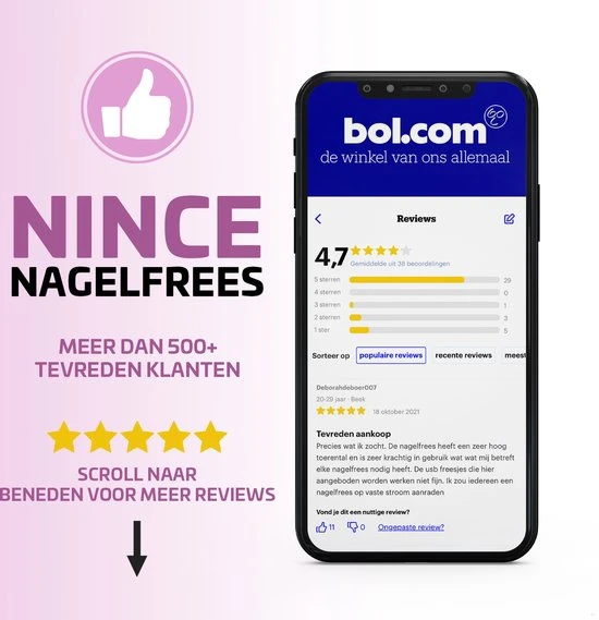 Nince Professionele Nagelfrees Machine Van Hoge Kwaliteit - Hand / Voet Pedaal - Complete Set - Image 6